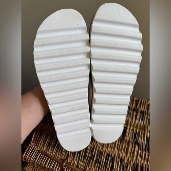 Reef Size 9 Shea Cushion Hi Cream and Brown Platform Sandals - Picture 5 of 7